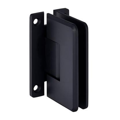 Beveled Corne Shower Hinge "H" Type Full Back Plate Matte Black