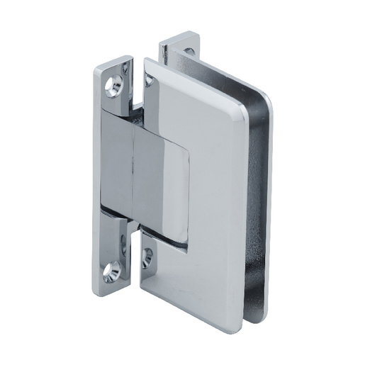 Beveled Corne Shower Hinge "H" Type Full Back Plate Polished Chrome