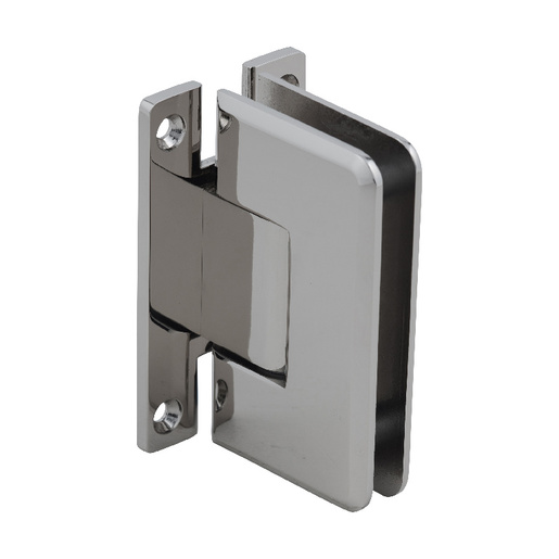 Beveled Corne Shower Hinge "H" Type Full Back Plate Polished Nickel