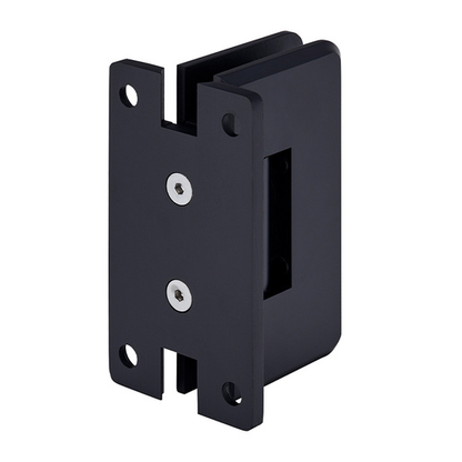 Beveled Corne Shower Hinge "H" Type Full Back Plate MatteBlack