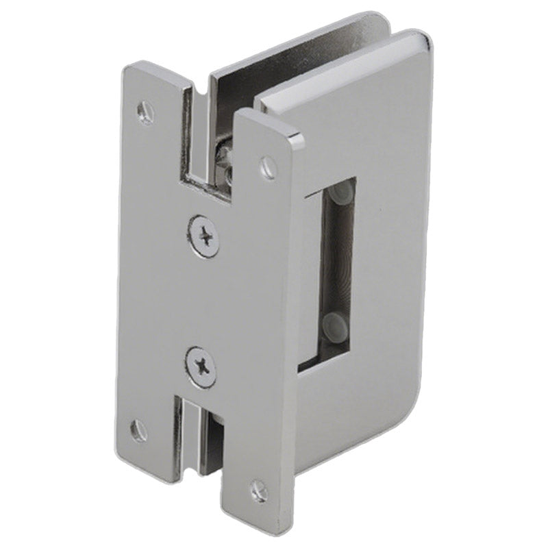 Beveled Corne Shower Hinge "H" Type Full Back Plate  PolishedNickel