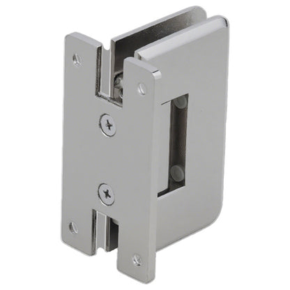 Beveled Corne Shower Hinge "H" Type Full Back Plate  PolishedNickel