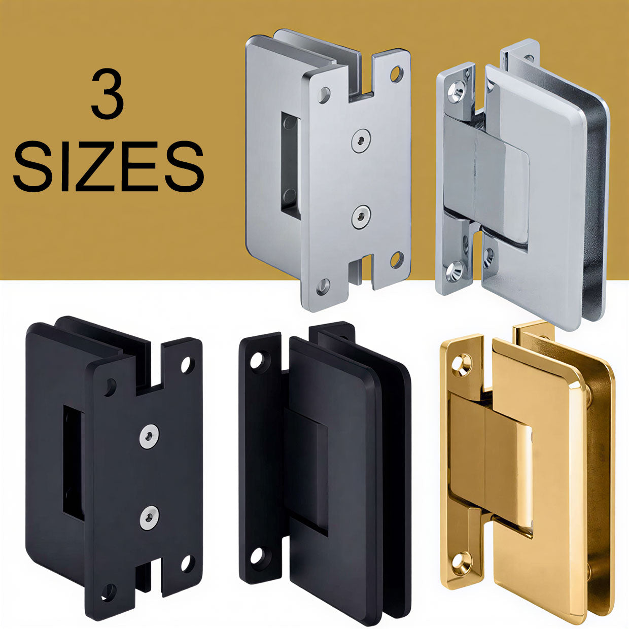Beveled Corne Shower Hinge "H" Type Full Back Plate