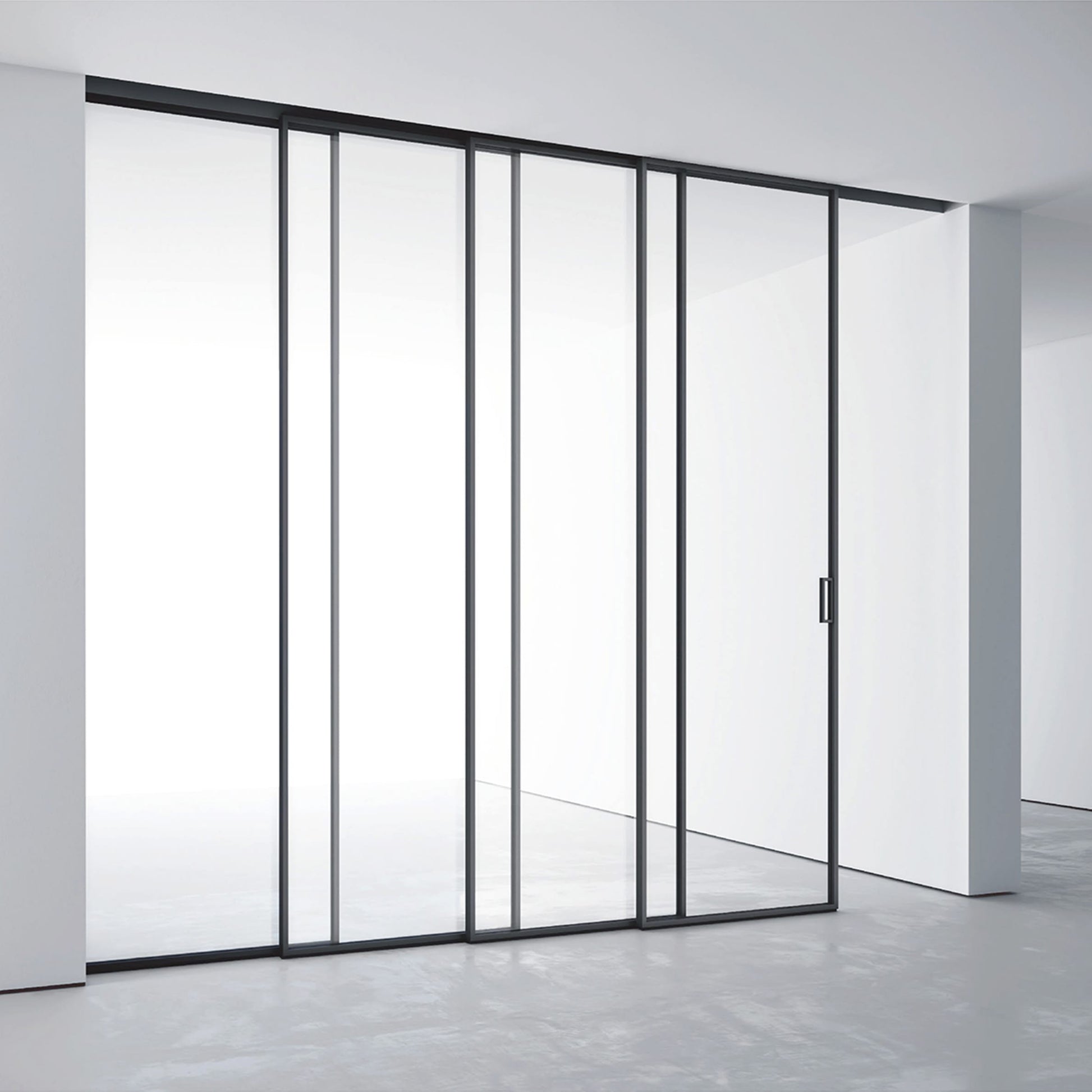 Home Hotel Luxury Balcony Four Glass Panels Customizable Aluminum Frame Sliding Panoramic Door  panorama sliding doors
