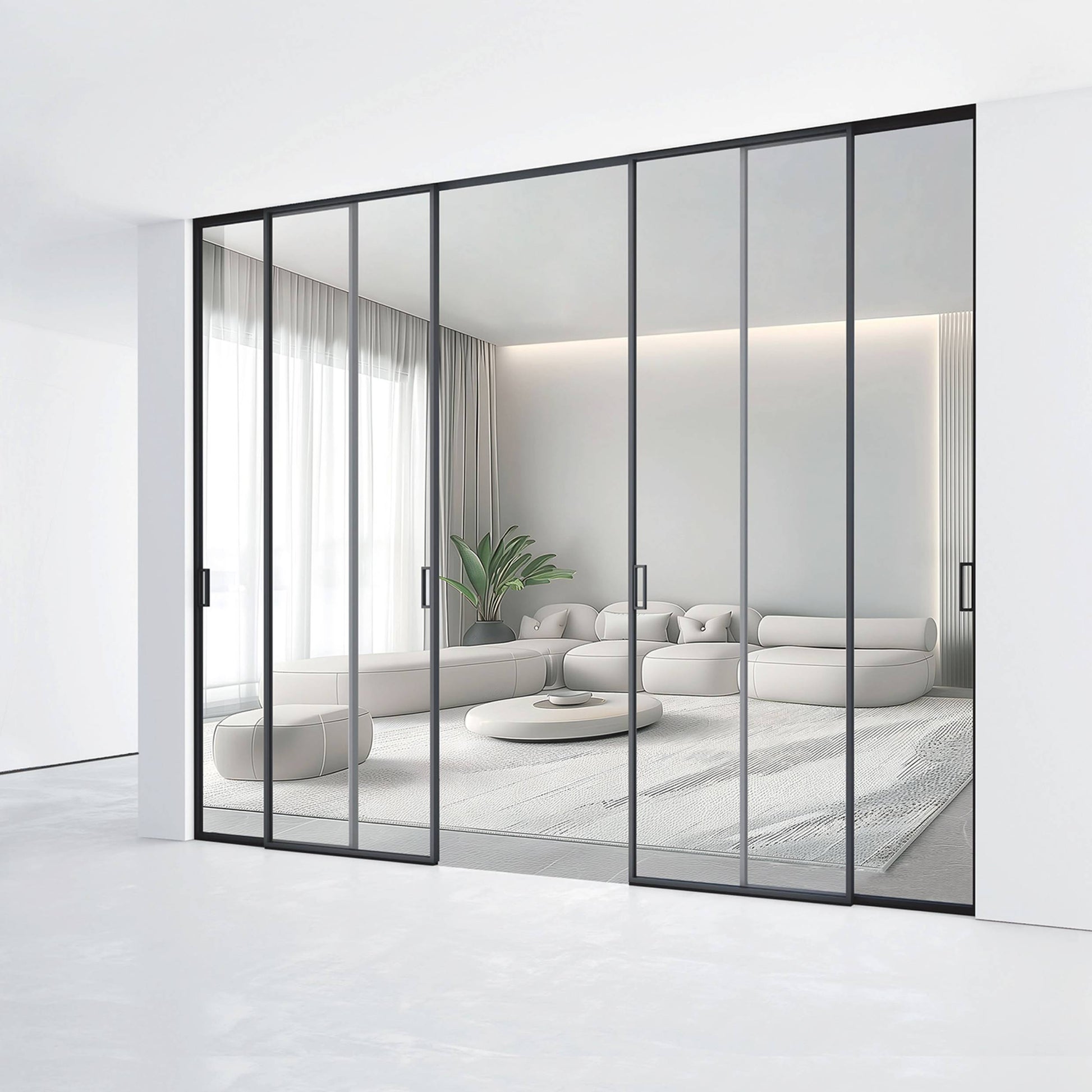 Interior Automatic Panoramic Sliding Door Windproof And Insulation Sliding Doors With Big Field Of Vision for sale