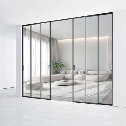 Interior Automatic Panoramic Sliding Door Windproof And Insulation Sliding Doors With Big Field Of Vision for sale