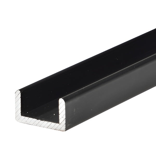Matte Black Finish 3/8'' Inside Dimension Aluminum U-Channel 36'' Length (Pack of 4)