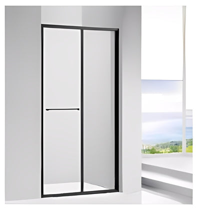 Matte Black Folding Glass Shower Door Shower Enclosure