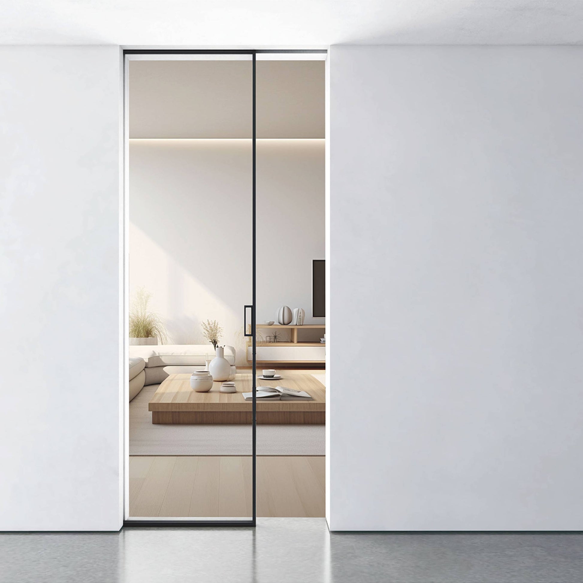 Modern Style Indoor Aluminum Frame Glass Sliding Door System for Kitchen Living Room Bathroom Interior