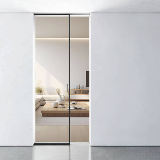 Modern Style Indoor Aluminum Frame Glass Sliding Door System for Kitchen Living Room Bathroom Interior