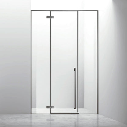Modern Swing Shower Door Room Matte Black Framed Glass Enclosure for Bathroom ST-9015