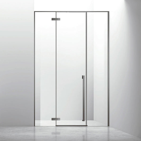 Modern Swing Shower Door Room Matte Black Framed Glass Enclosure for Bathroom ST-9015