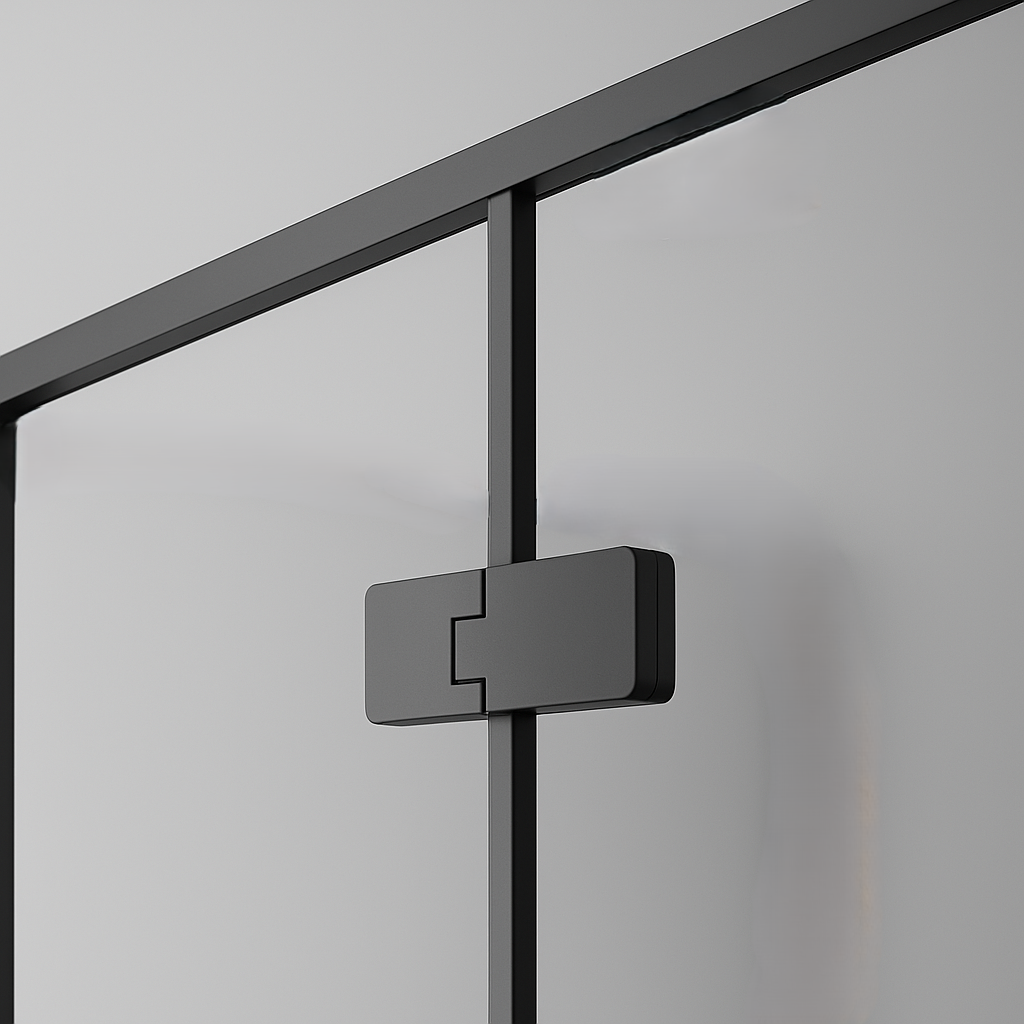 Modern Swing Shower Door Room Matte Black hinge shower doors