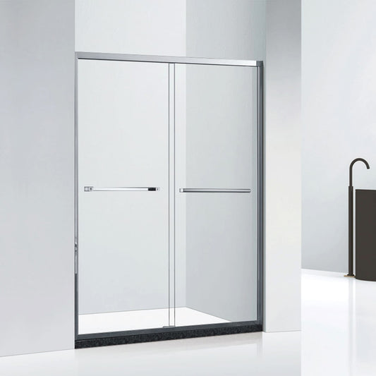 Modern Tempered Glass Straight Sliding Door for Hotels Wet&Dry Separation 8mm Thickness Polished Frame Bathroom Shower Enclosure ST-9032