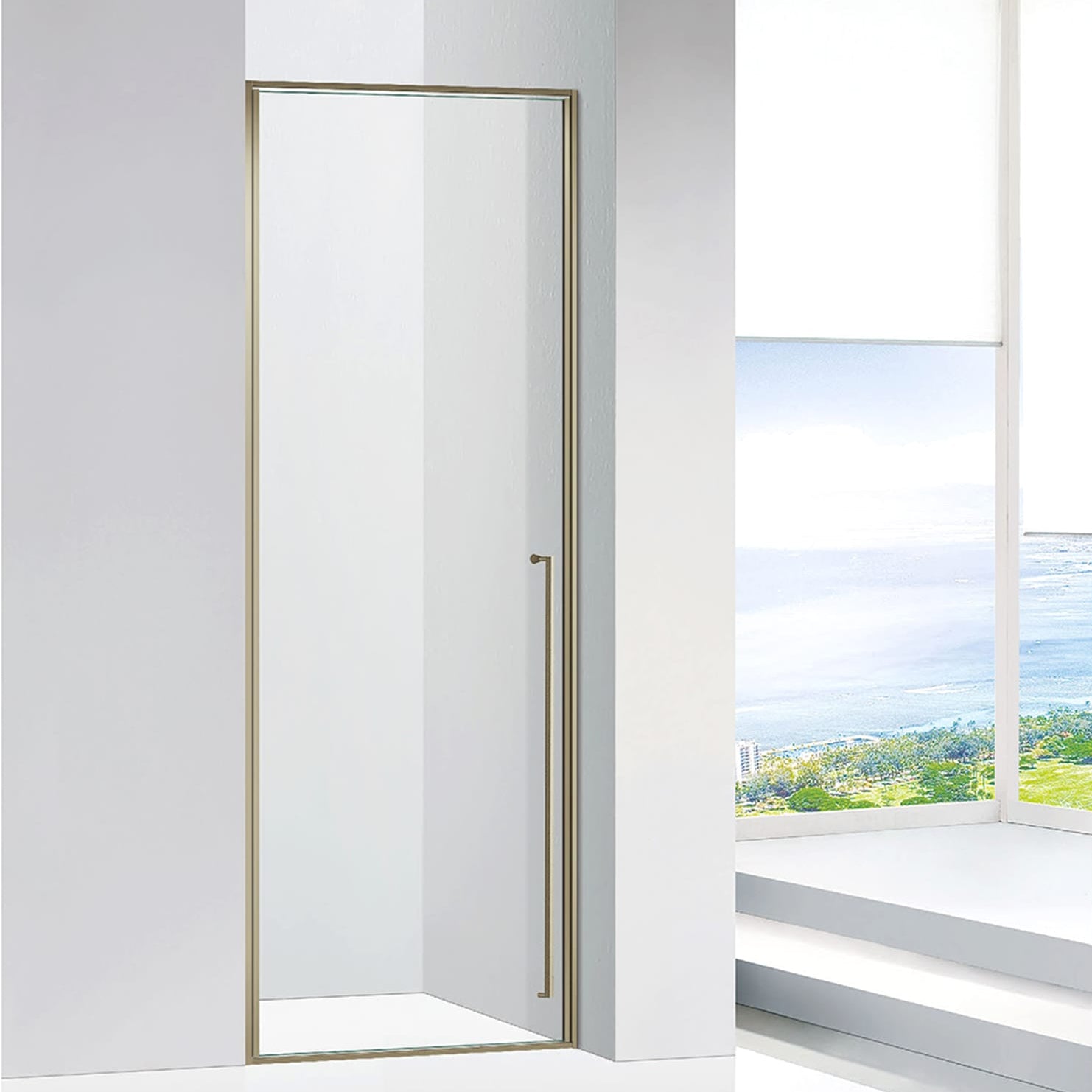 Modern Thick Tempered Glass Separate Dry-wet Shower Rooms Modern Aluminum Bathroom Doors ST-9009