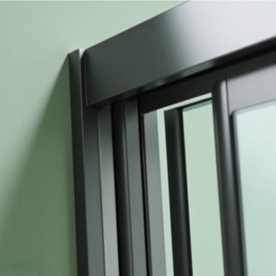Modern Two-Door Sliding Shower Home Door Frame BLACK