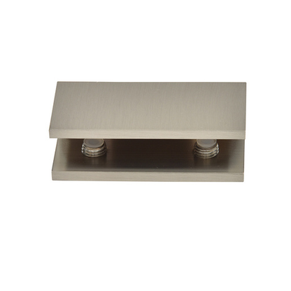 No Drill Fixed Panel Glass Clamps Brushed_Nickel
