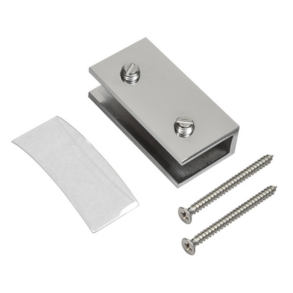 No Drill Fixed Panel Glass Clamps Polished Chrome