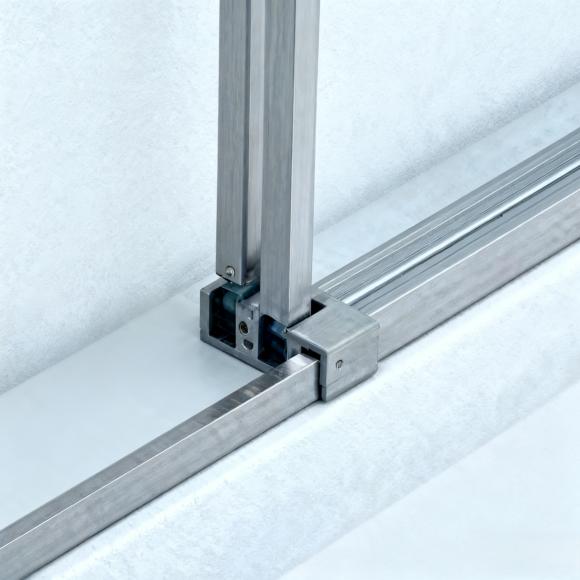 Polished ChormeSliding shower door frame