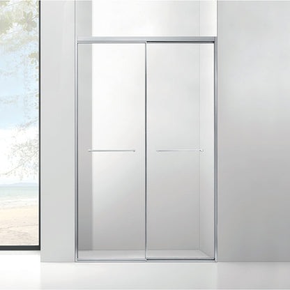 Polished Chorme Shower Room Double Sliding Framed Aluminum Tempered Glass Shower Door ST-9025