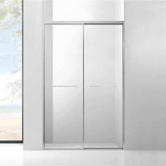 Polished Chorme Shower Room Double Sliding Framed Aluminum Tempered Glass Shower Door ST-9025