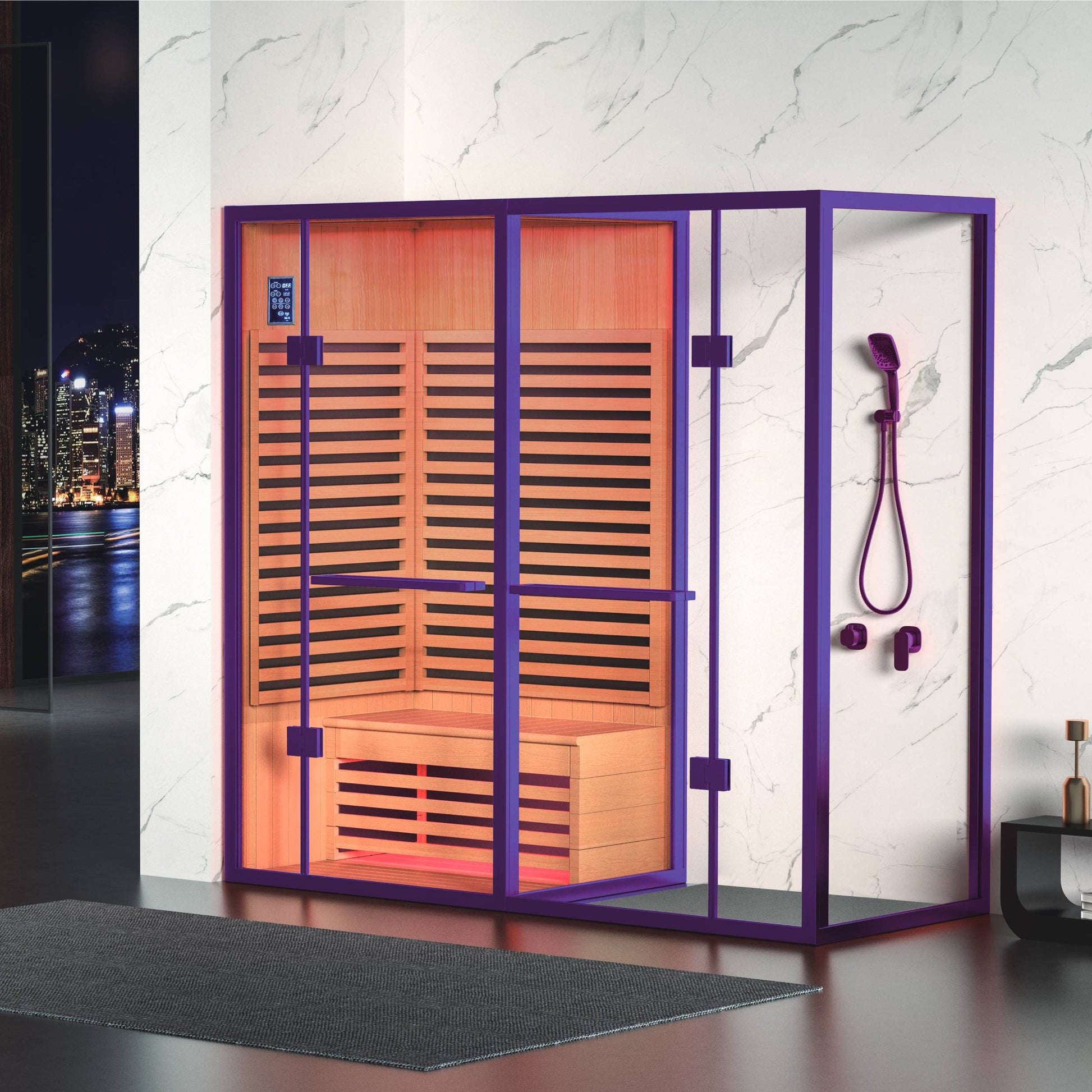 Purple Family Use Traditional Dry Steam Wooden Sauna House SA-8801 