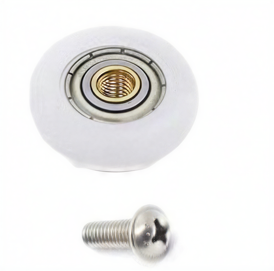 Set of 4 Dia 19mm Copper Shower Door Wheels Rollers Runners, 19mm x 5mm Chrome
