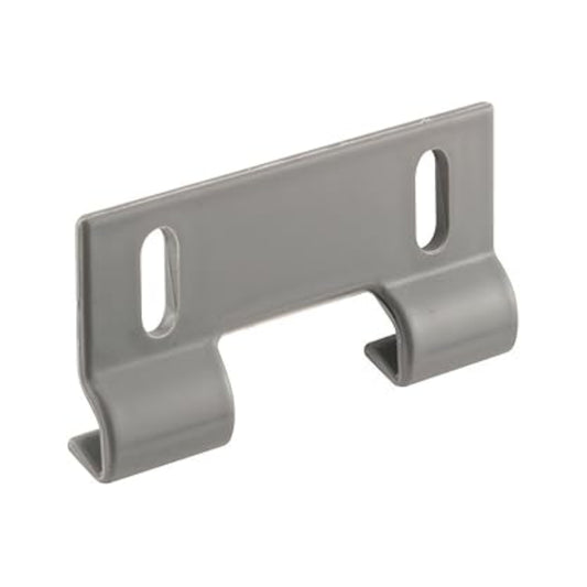Shower Door Bottom Hook Guide, 2 In. Hole Center Spacing, Plastic Construction, Gray in Color