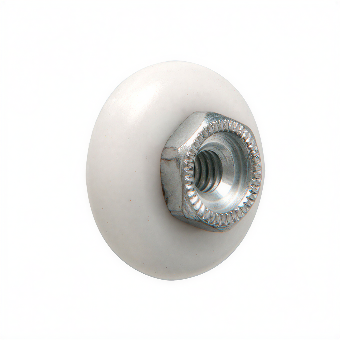 Shower Door Roller, 3/4 In. Diameter, Flat Edge Nylon Tire, Steel Ball Bearings, Threaded Hex Head Hub (4 Pack)