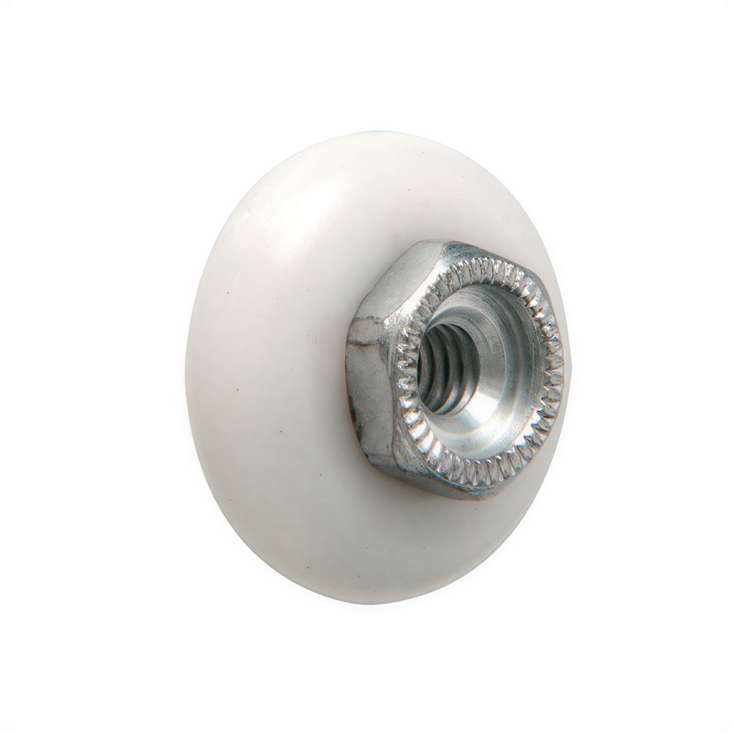 Shower Door Roller, 3/4 In. Diameter, Flat Edge Nylon Tire, Steel Ball Bearings, Threaded Hex Head Hub (4 Pack)