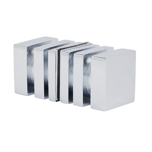 Square Back to Back Style Knobs Polished Chrome