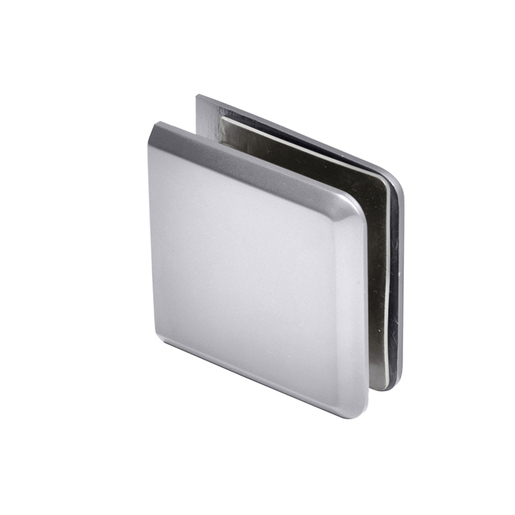 Square Beveled Glass Clamps Satin Chrome