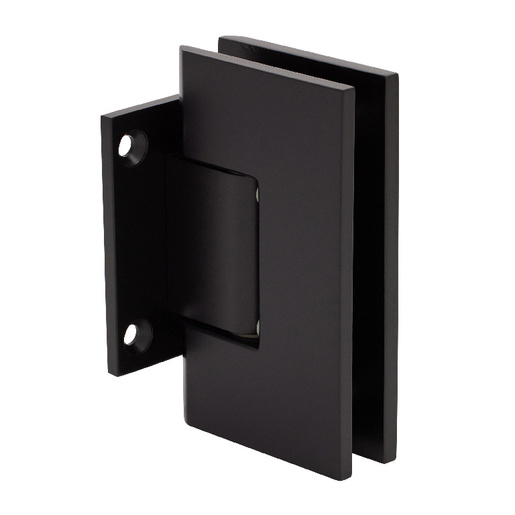 Square Shower Door Hinge Short Back Plate Solid Brass MatteBlack