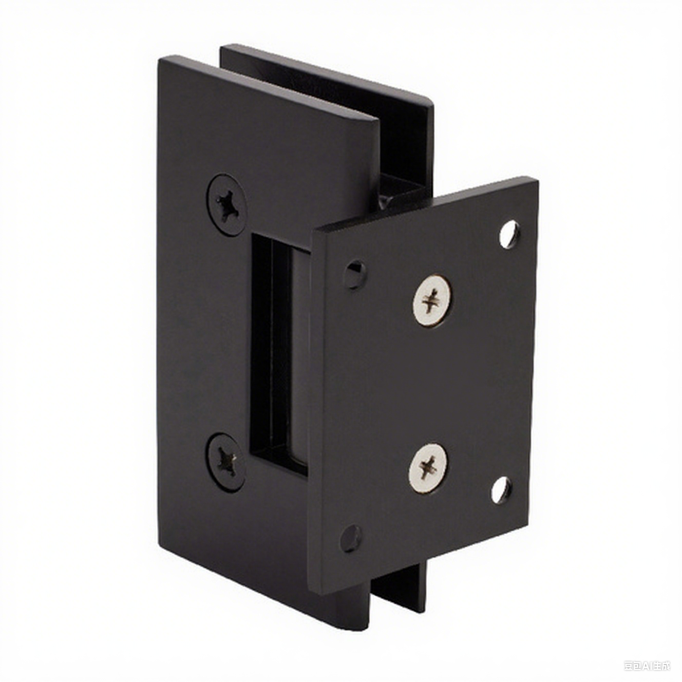 Square Shower Door Hinge Short Back Plate Solid Brass Matte Black