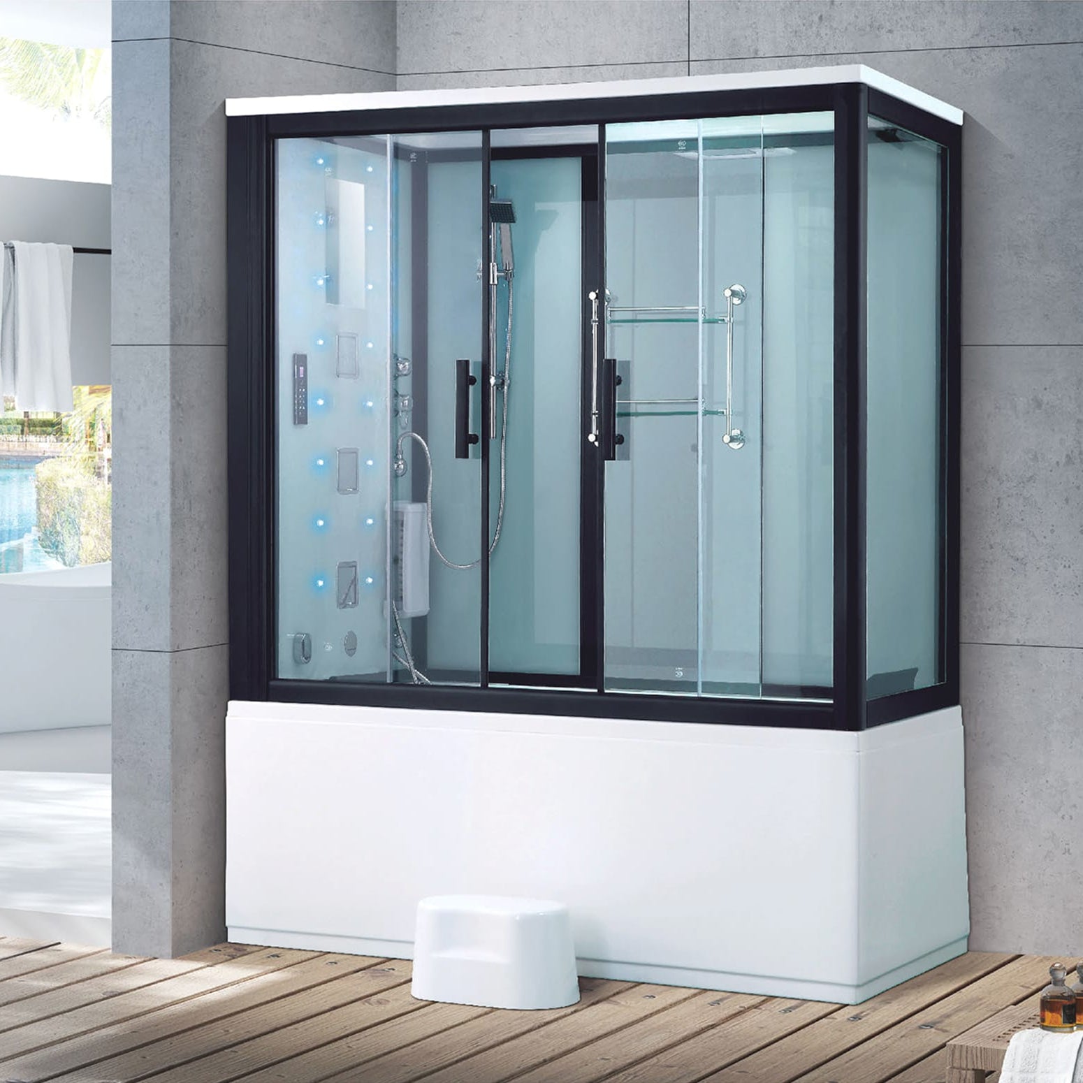 Square Steam Shower Tub Combo Steam Room GA-6002