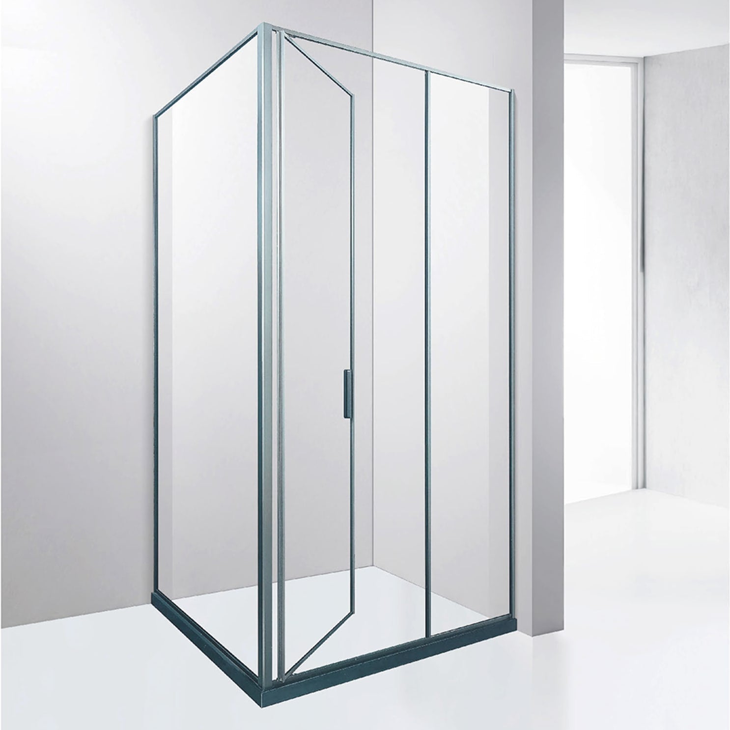 Square shape two fixed and one active sliding shower Door Corner Shower Enclosure ST-9010