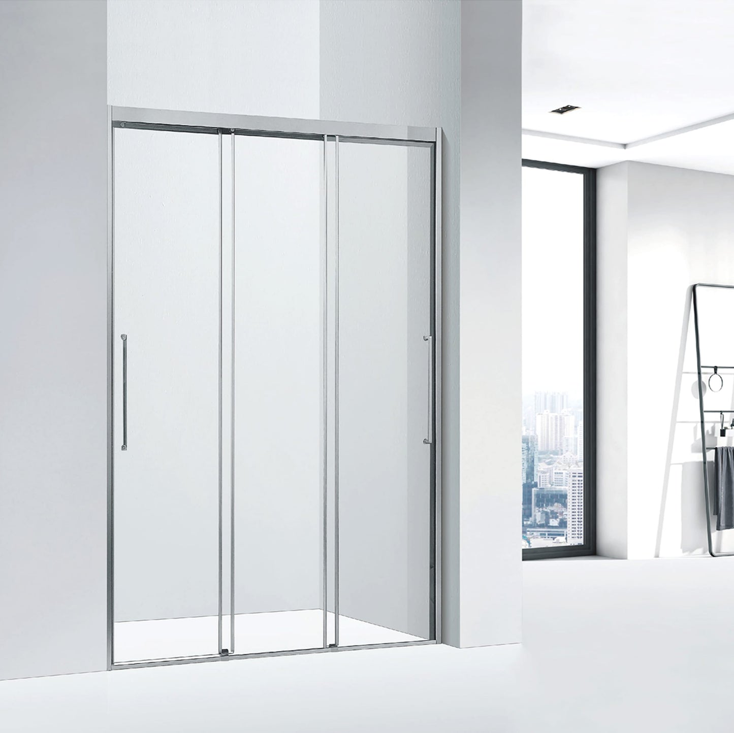 Tempered Glass Shower Door 3-Piece Double Sliding Door for Hotels and apt ST-9038