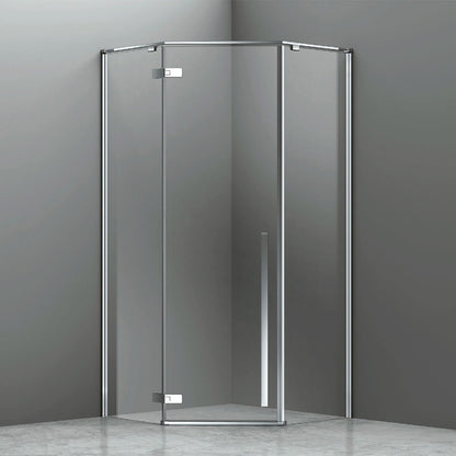 Tempered Glass Shower Doors Modern Framed Diamond Hinge Sliding Corner Shower Base Screen Bathroom Use ST-9016