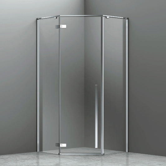 Tempered Glass Shower Doors Modern Framed Diamond Hinge Sliding Corner Shower Base Screen Bathroom Use ST-9016