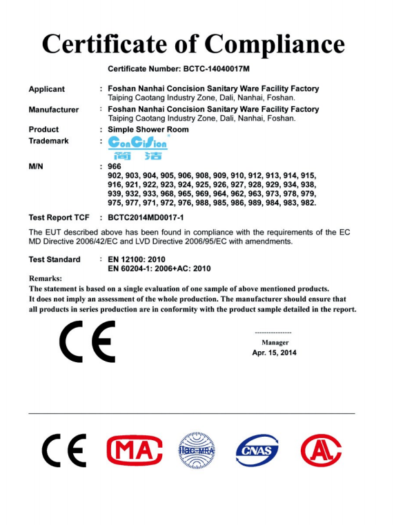 our shower doors meet rigorous international standards, holding CE, RoHS, EN 14428, UL, and TÜV certifications